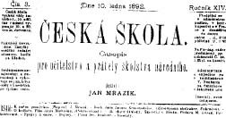 časopis Česká škola pro který Jan Mrazík pracoval